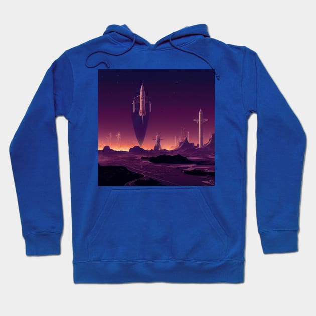 Interplanetary Spaceport Hoodie by Grassroots Green